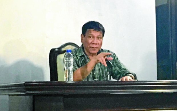 President-elect Rodrigo Duterte during a press conference after his first cabinet meeting at the Malacanang of the South in Panacan, Davao City. PHOTO BY TARRA QUISMUNDO